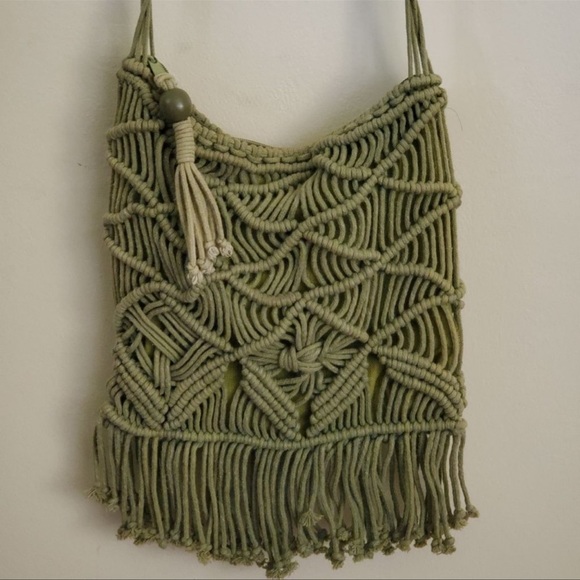 Handmade Bags Vintage Olive Green Macrame Bohemian Crossbody Bag Poshmark